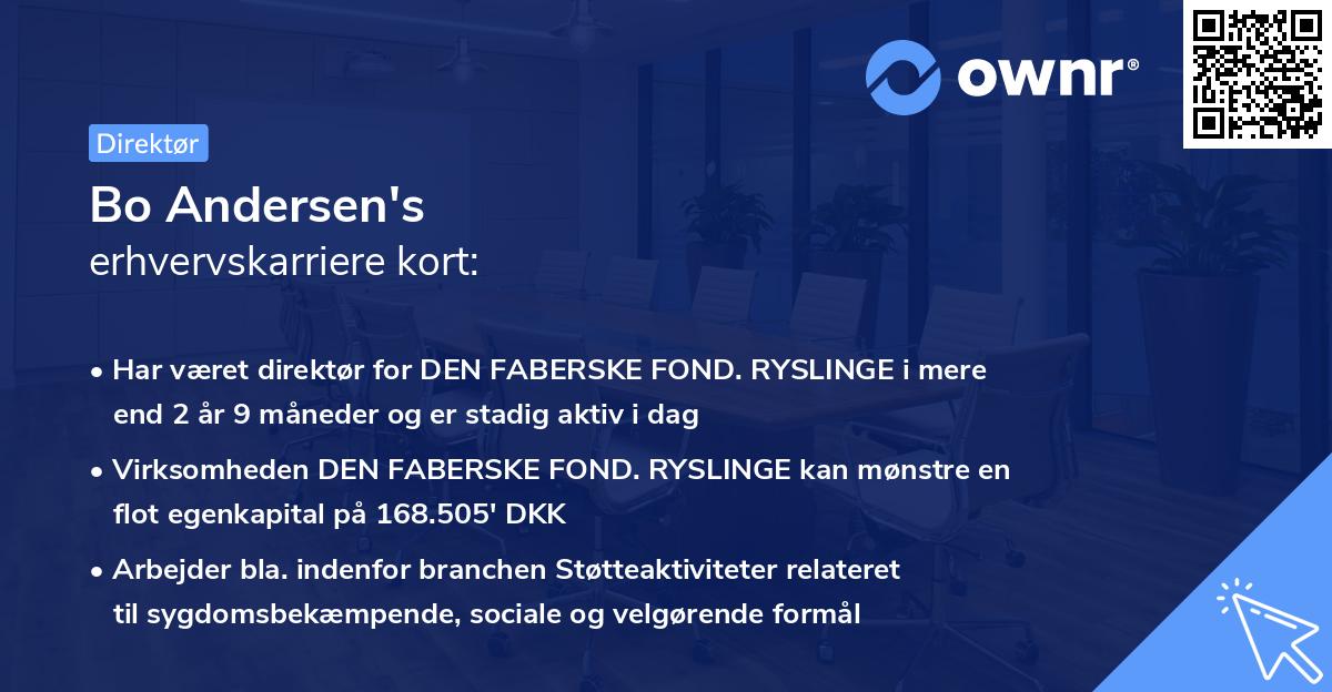Bo Andersen's erhvervskarriere kort