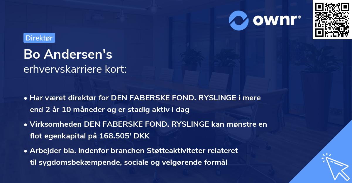 Bo Andersen's erhvervskarriere kort