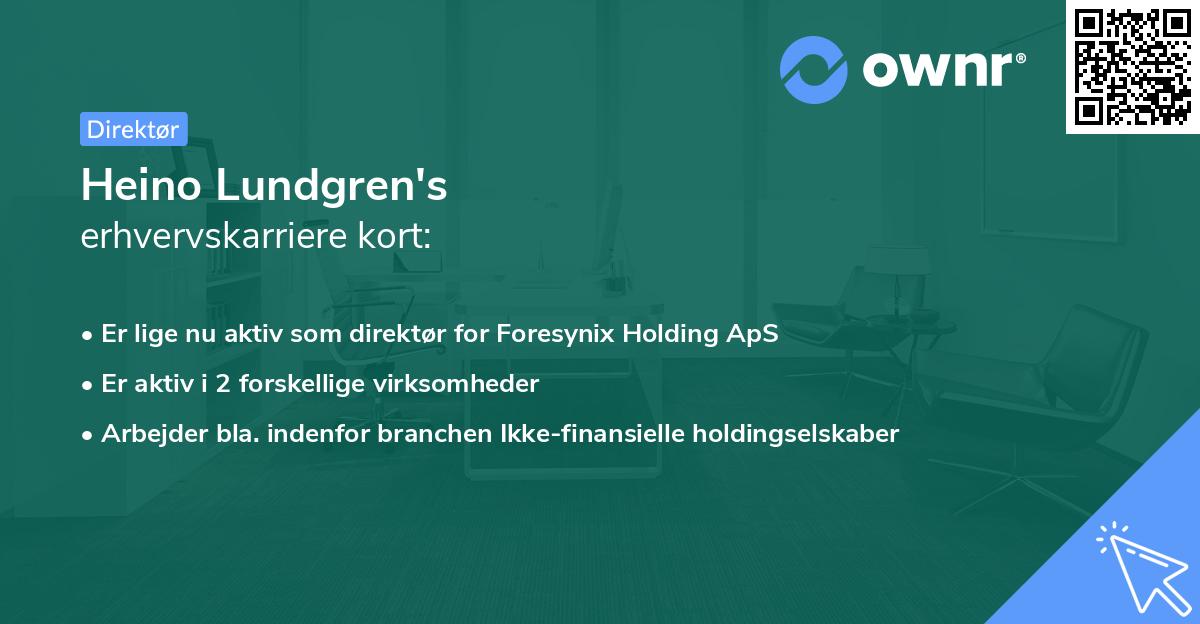 Heino Lundgren's erhvervskarriere kort