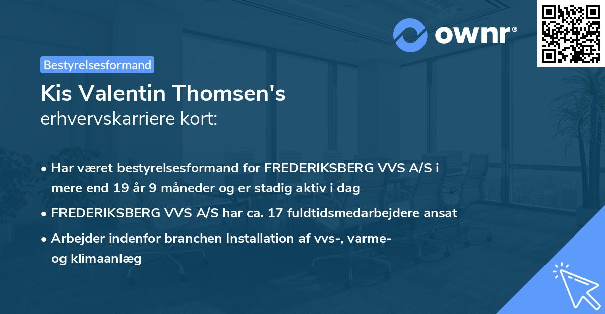 Kis Valentin Thomsen's erhvervskarriere kort