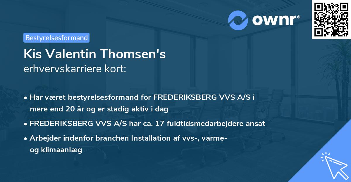 Kis Valentin Thomsen's erhvervskarriere kort