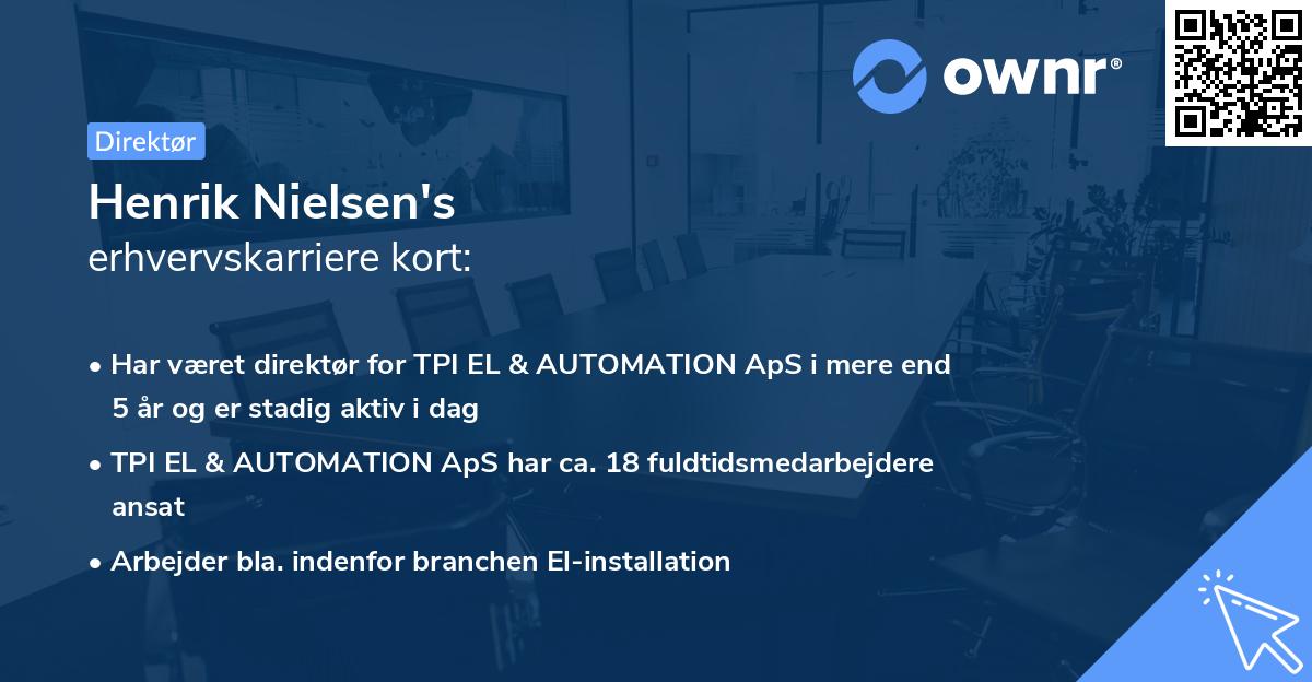 Henrik Nielsen's erhvervskarriere kort