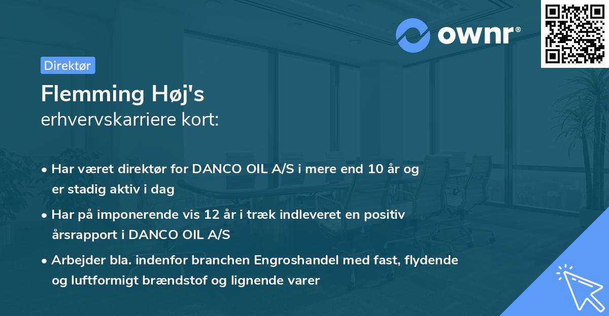 Flemming Høj's erhvervskarriere kort