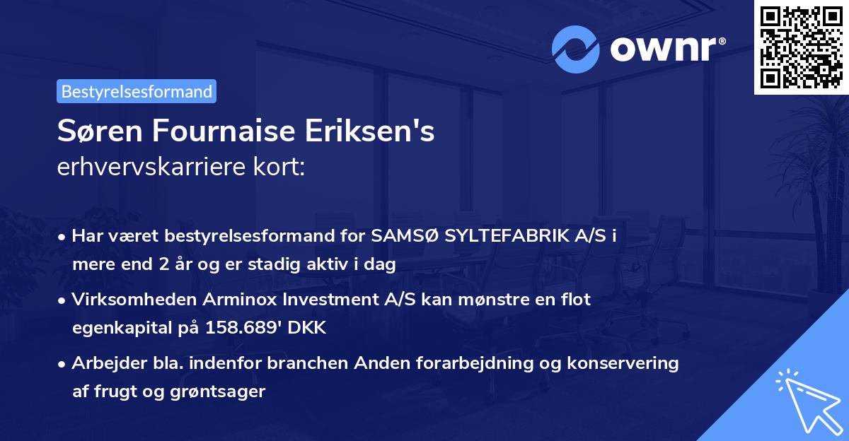 Søren Fournaise Eriksen's erhvervskarriere kort