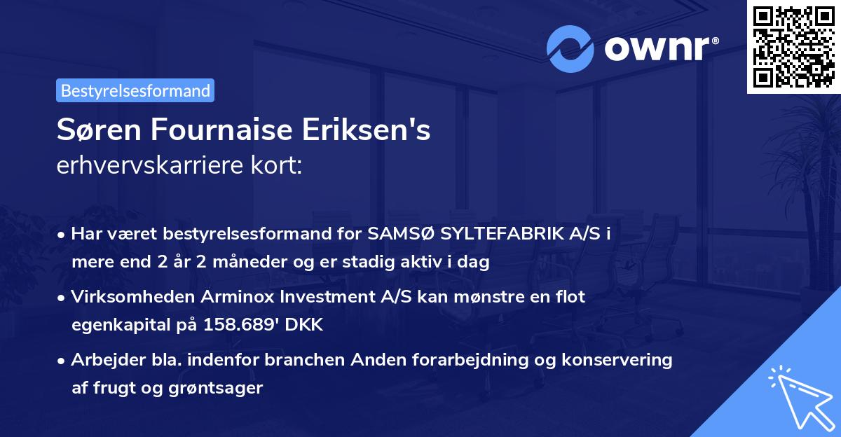 Søren Fournaise Eriksen's erhvervskarriere kort
