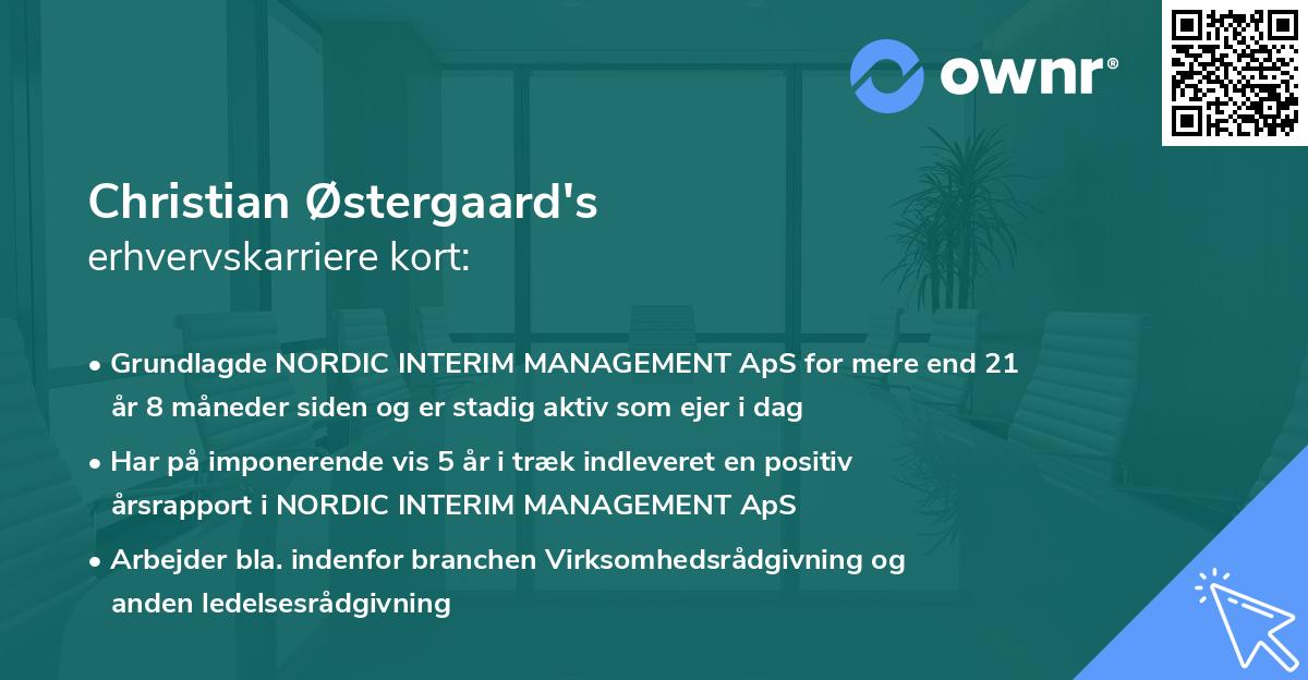 Christian Østergaard's erhvervskarriere kort