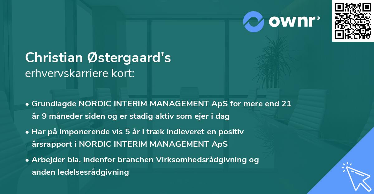 Christian Østergaard's erhvervskarriere kort