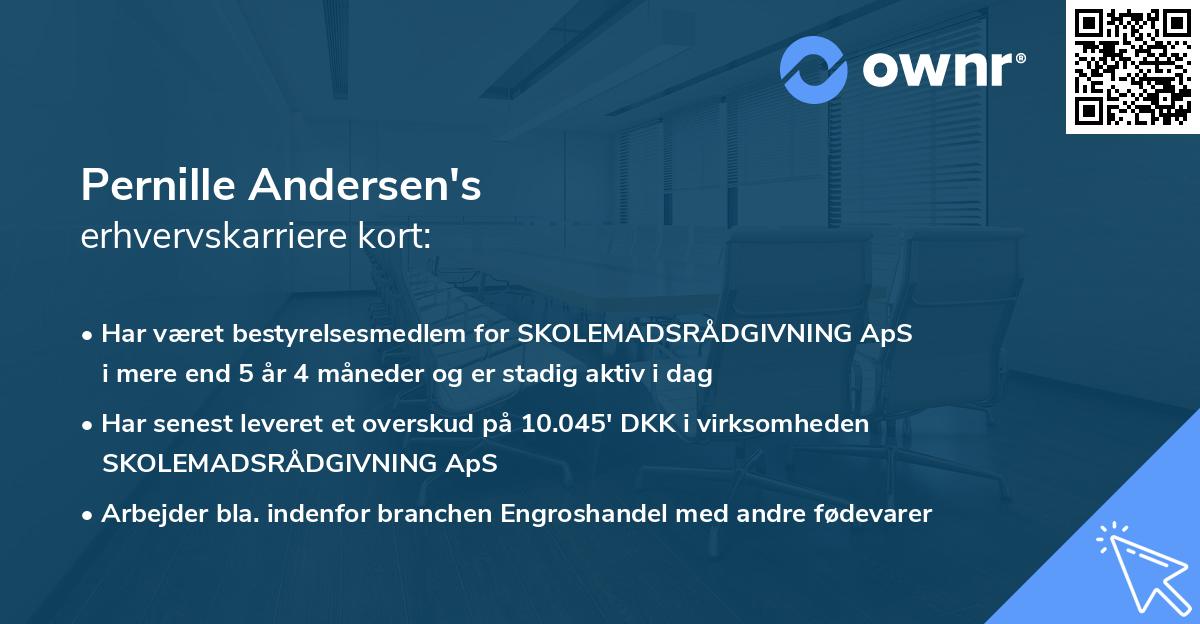 Pernille Andersen's erhvervskarriere kort