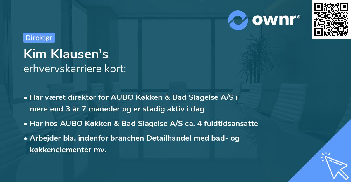 Kim Klausen's erhvervskarriere kort
