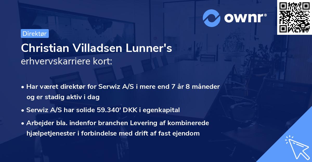 Christian Villadsen Lunner's erhvervskarriere kort
