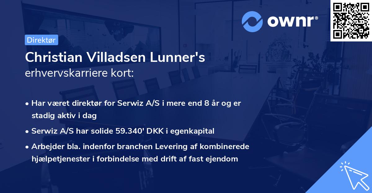 Christian Villadsen Lunner's erhvervskarriere kort