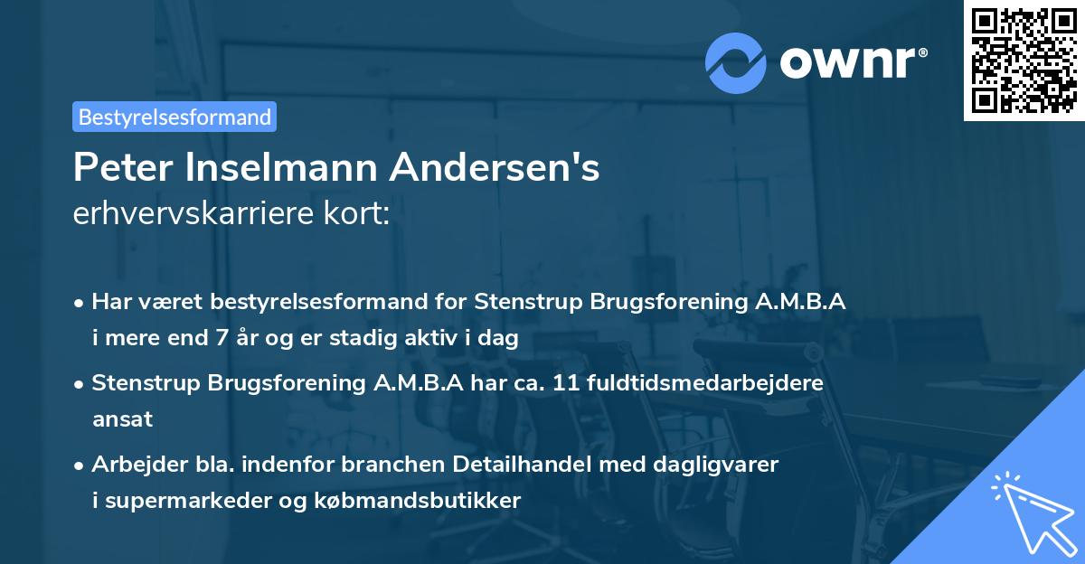 Peter Inselmann Andersen's erhvervskarriere kort