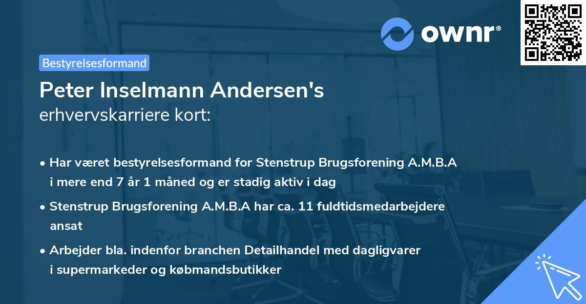 Peter Inselmann Andersen's erhvervskarriere kort