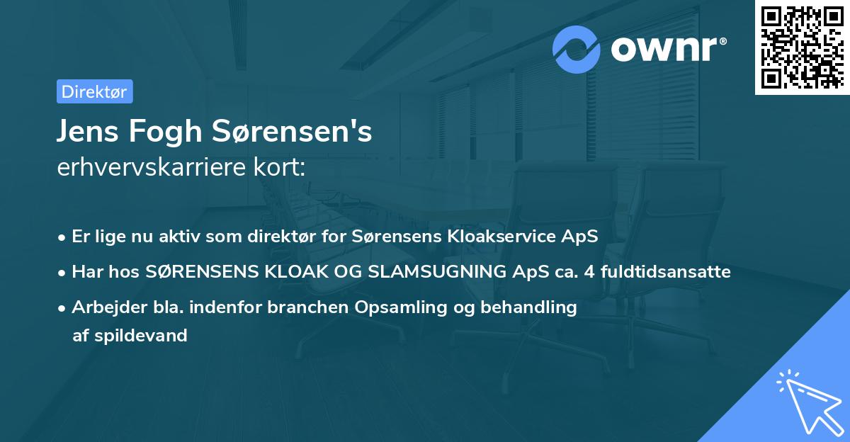Jens Fogh Sørensen's erhvervskarriere kort