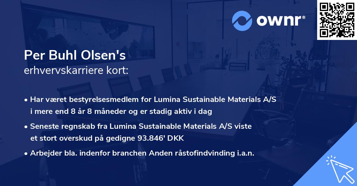 Per Buhl Olsen's erhvervskarriere kort