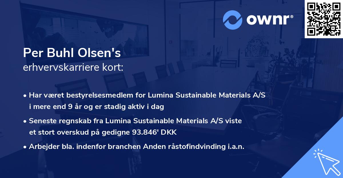 Per Buhl Olsen's erhvervskarriere kort