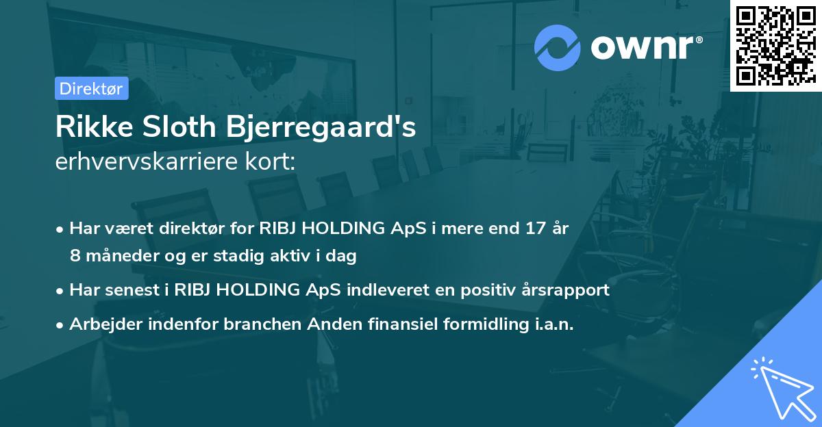 Rikke Sloth Bjerregaard's erhvervskarriere kort