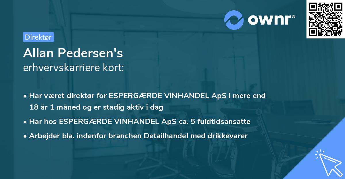 Allan Pedersen's erhvervskarriere kort