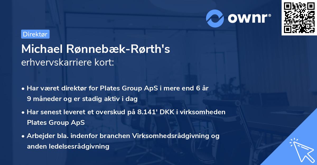 Michael Rønnebæk-Rørth's erhvervskarriere kort