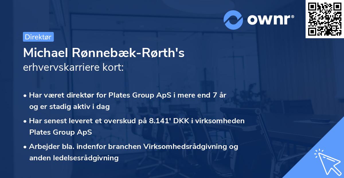 Michael Rønnebæk-Rørth's erhvervskarriere kort