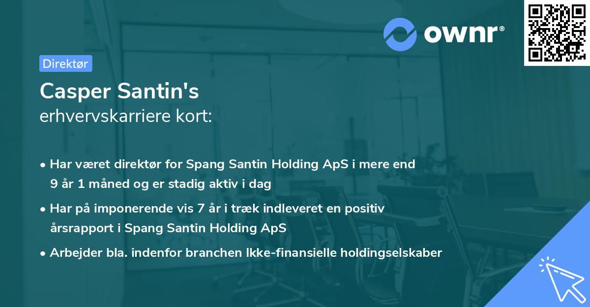Casper Santin's erhvervskarriere kort