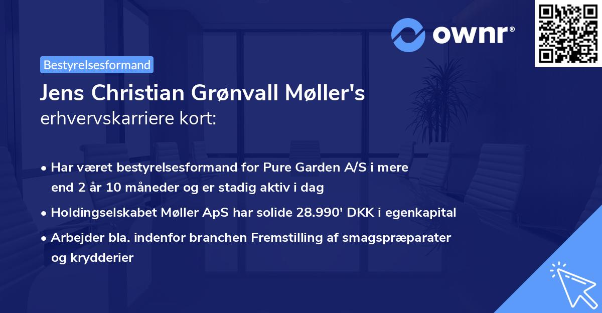 Jens Christian Grønvall Møller's erhvervskarriere kort