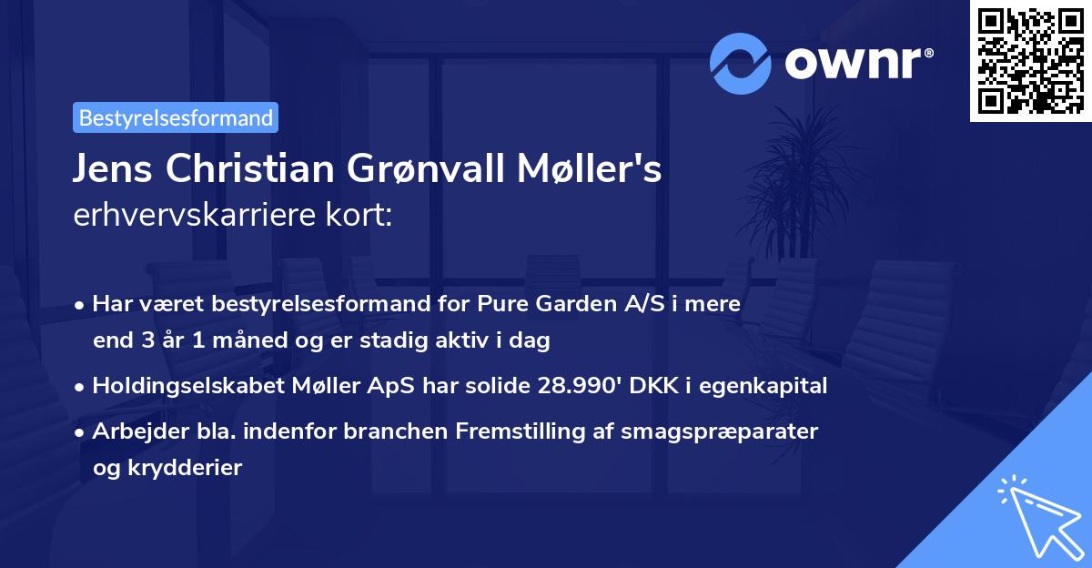 Jens Christian Grønvall Møller's erhvervskarriere kort