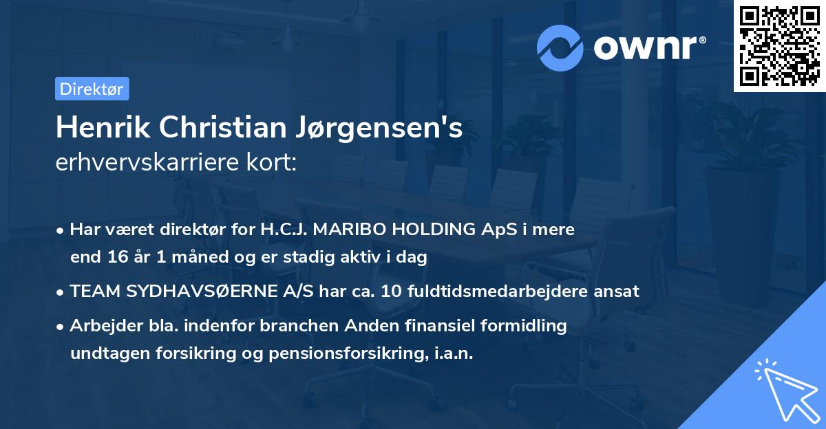 Henrik Christian Jørgensen's erhvervskarriere kort