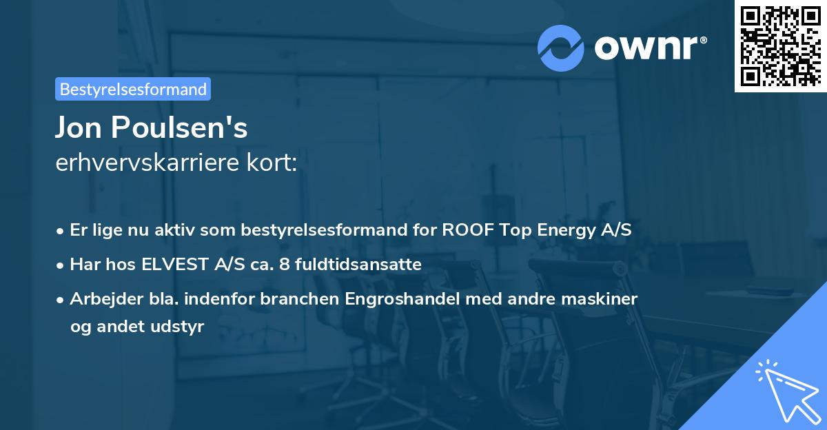 Jon Poulsen's erhvervskarriere kort