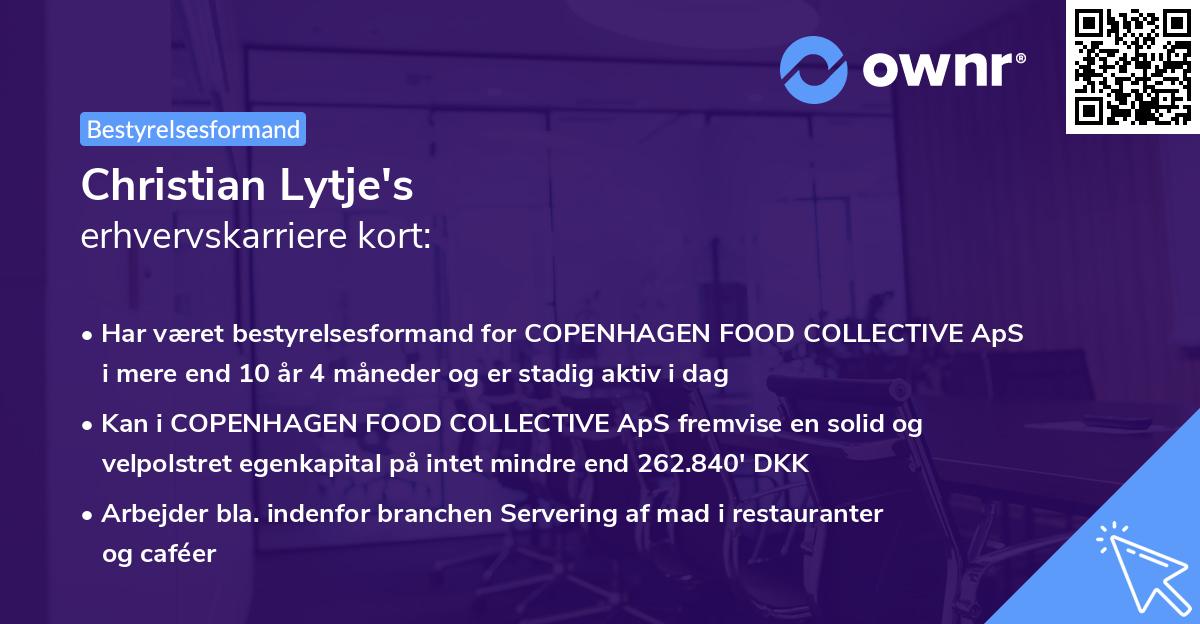 Christian Lytje's erhvervskarriere kort