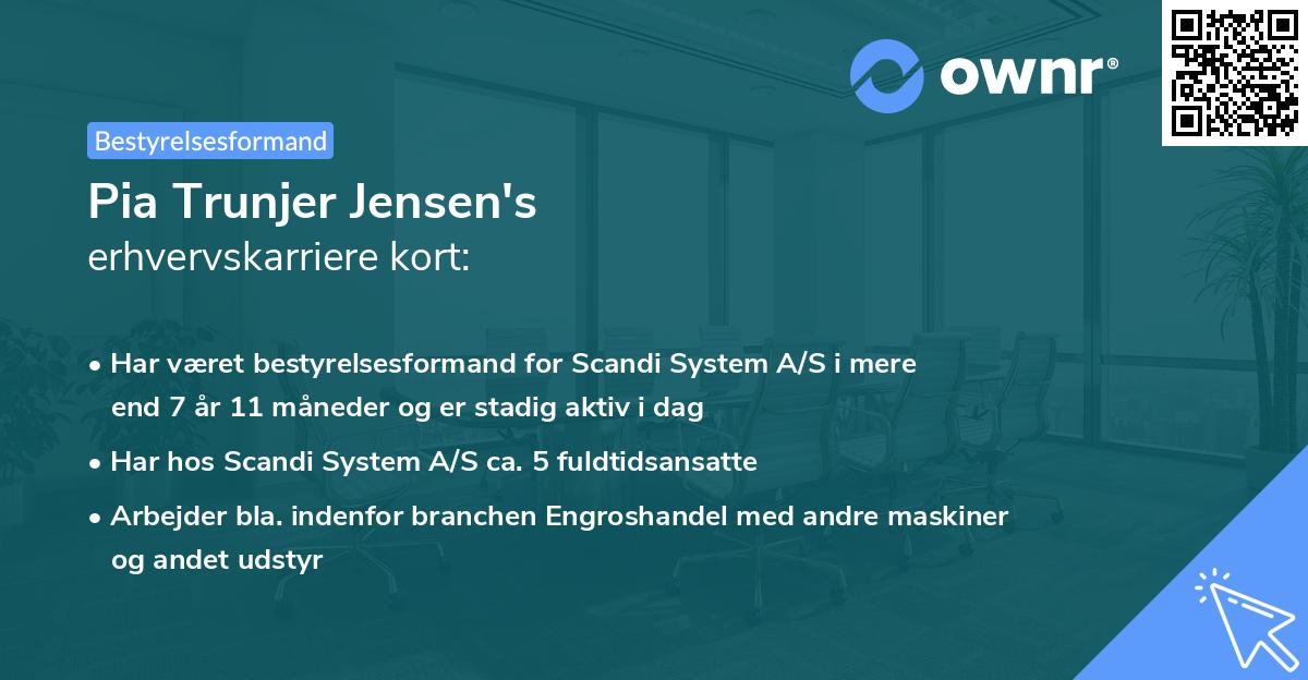 Pia Trunjer Jensen's erhvervskarriere kort