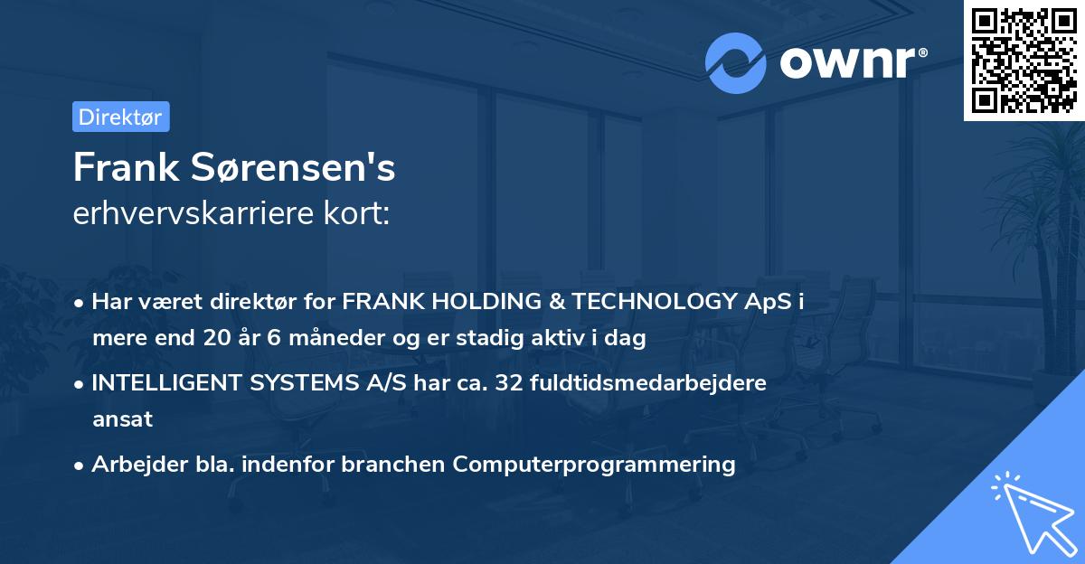 Frank Sørensen's erhvervskarriere kort