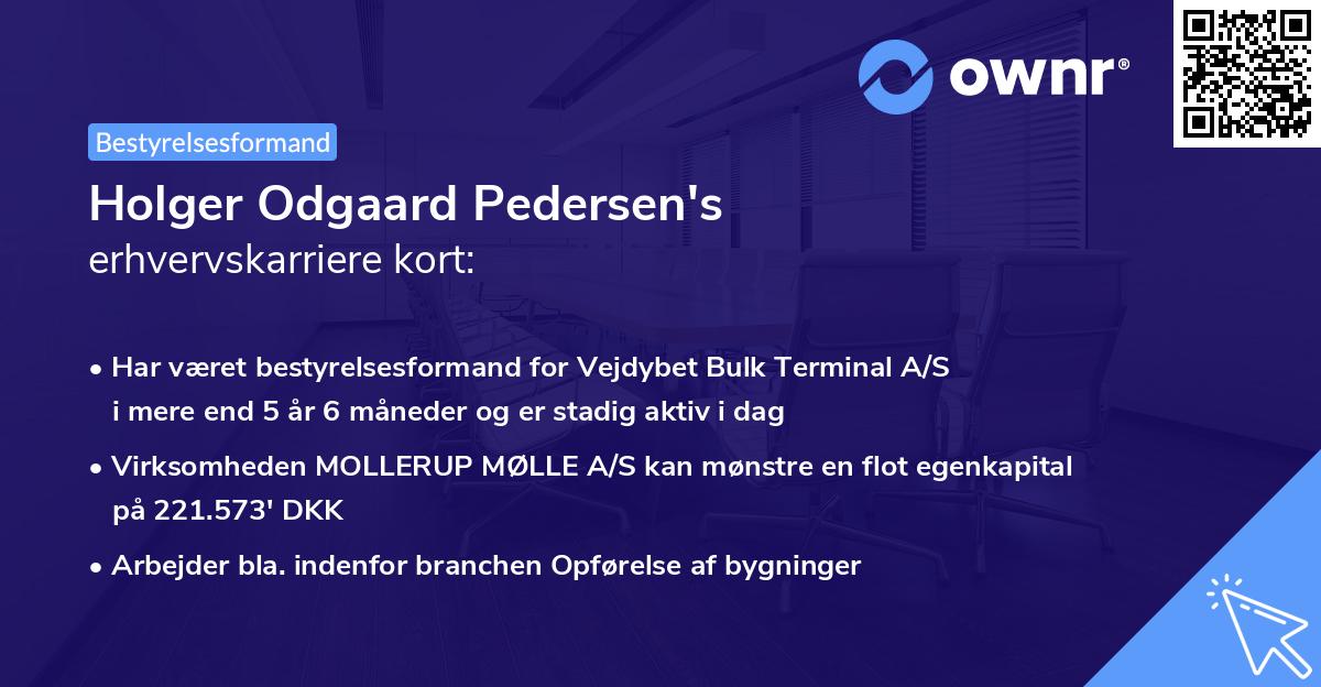 Holger Odgaard Pedersen's erhvervskarriere kort