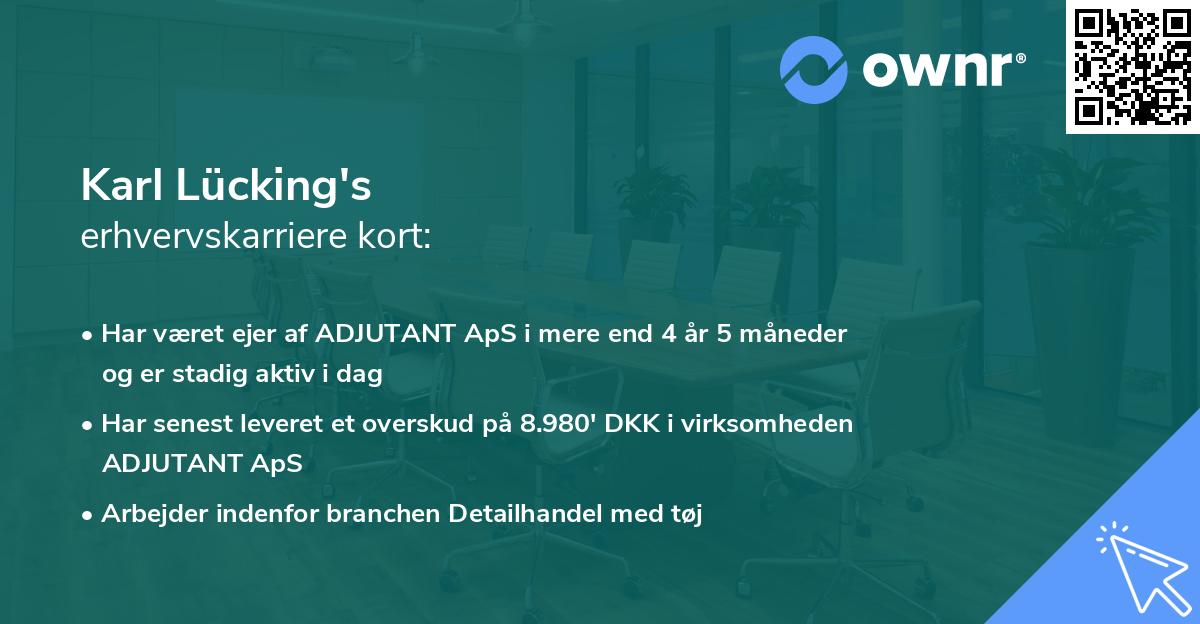 Karl Lücking's erhvervskarriere kort