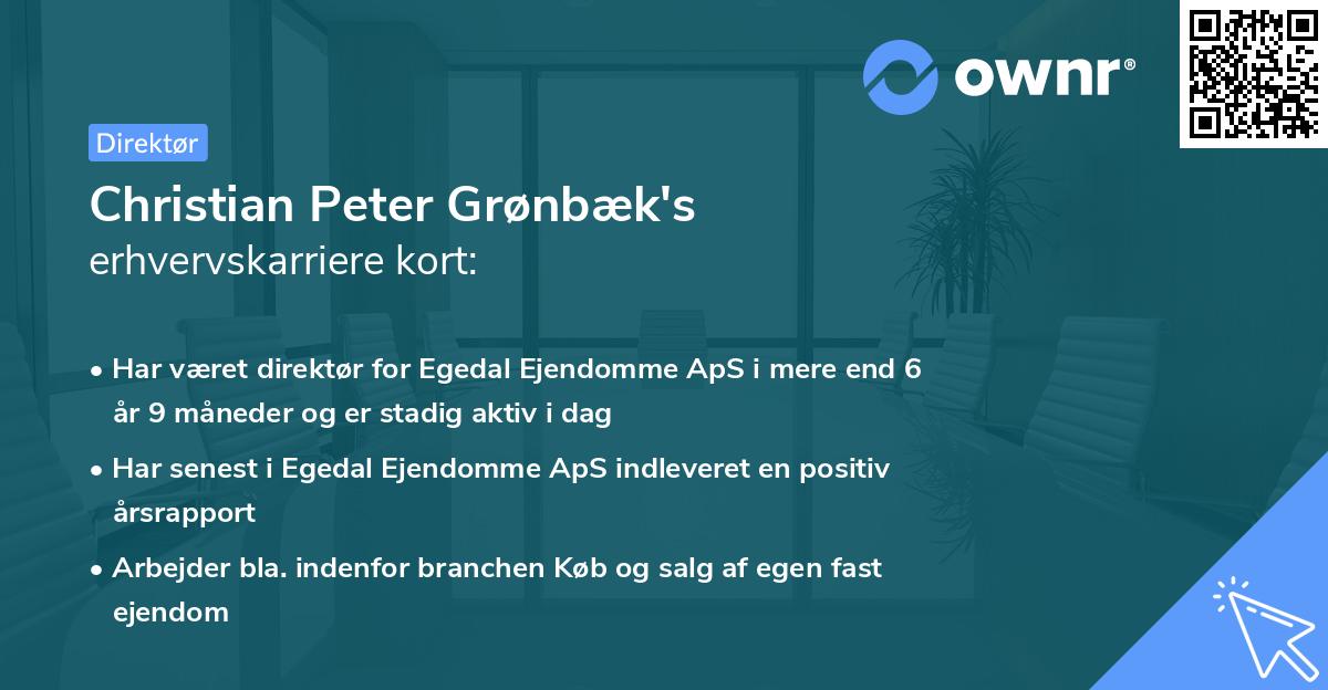 Christian Peter Grønbæk's erhvervskarriere kort