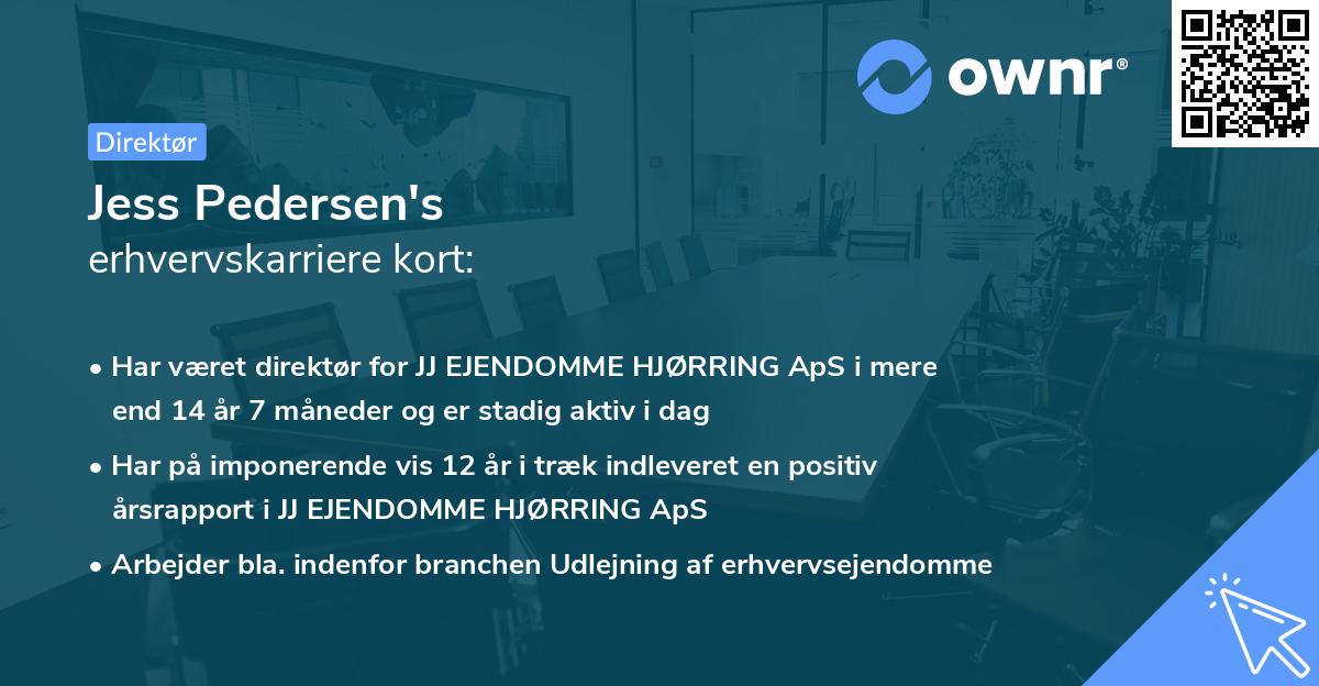 Jess Pedersen's erhvervskarriere kort