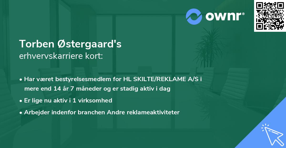 Torben Østergaard's erhvervskarriere kort