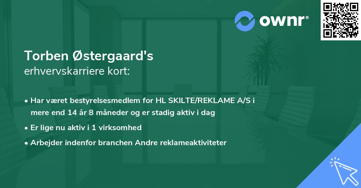Torben Østergaard's erhvervskarriere kort