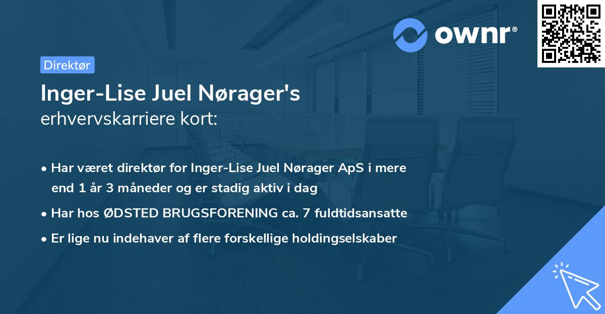 Inger-Lise Juel Nørager's erhvervskarriere kort