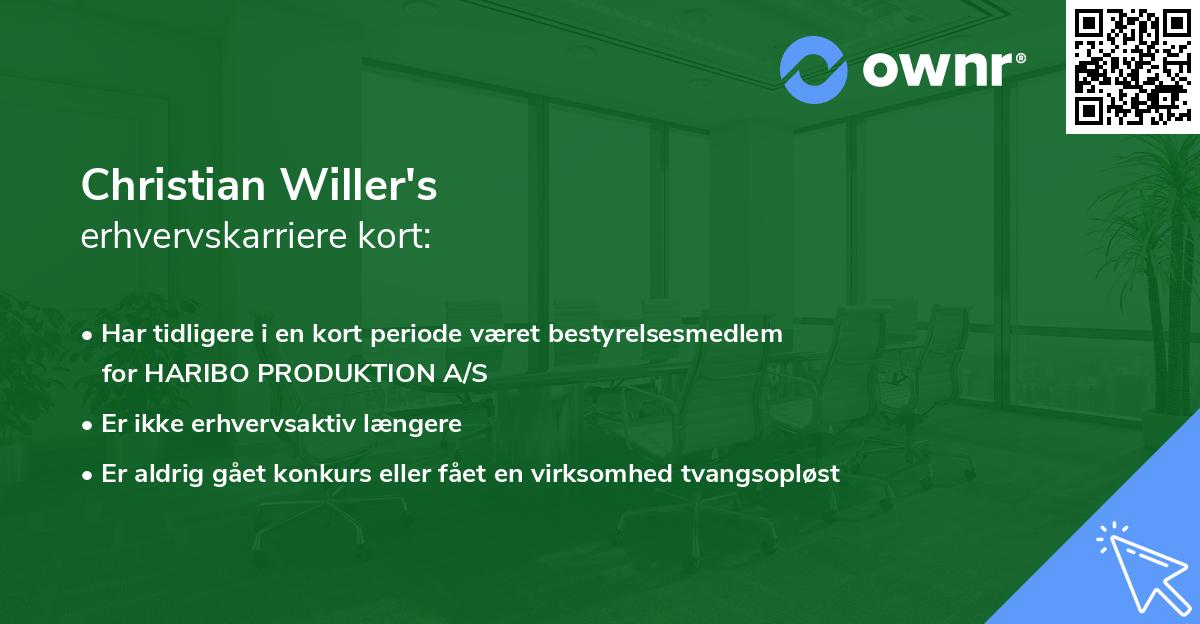 Christian Willer's erhvervskarriere kort