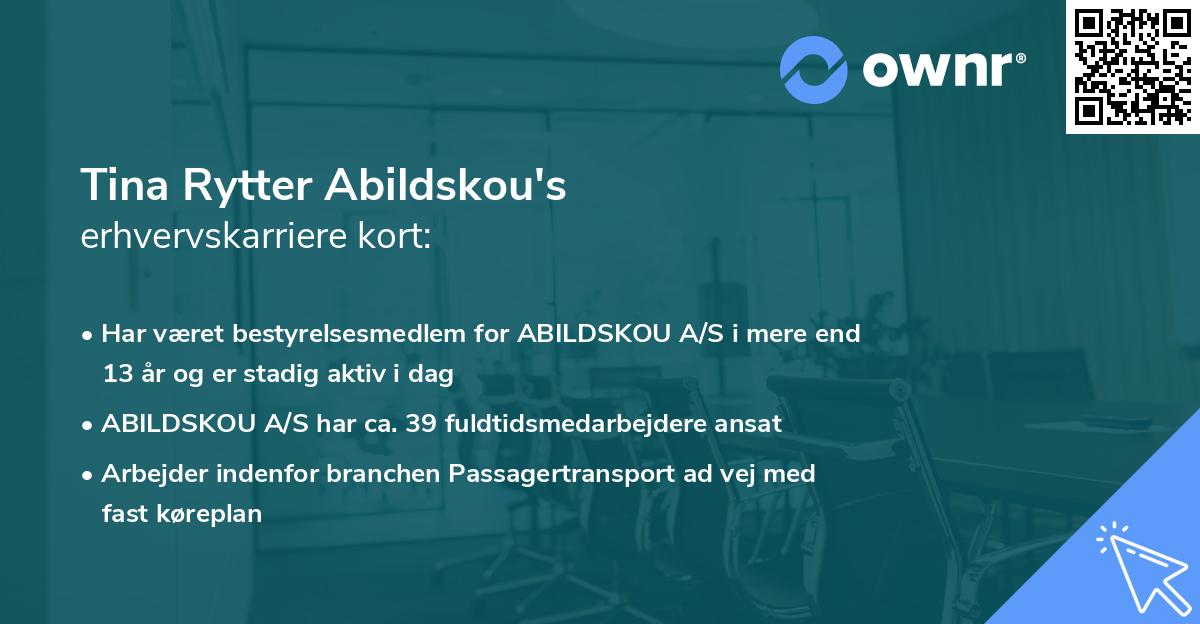 Tina Rytter Abildskou's erhvervskarriere kort