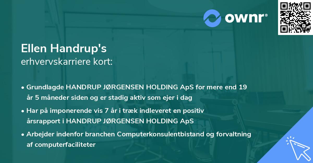 Ellen Handrup's erhvervskarriere kort