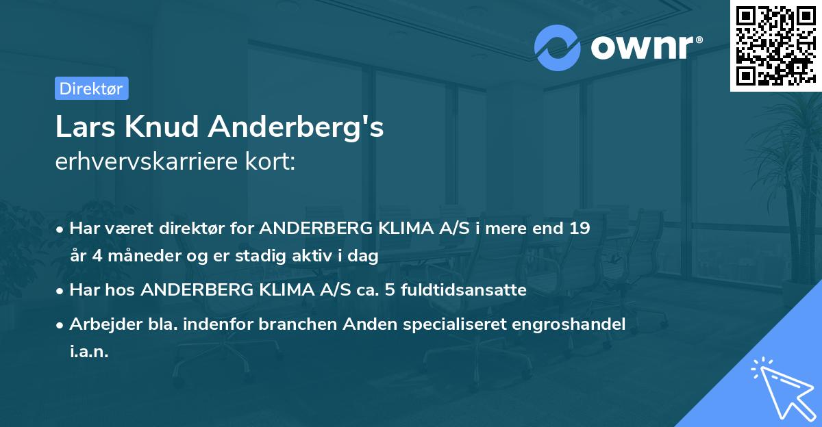 Lars Knud Anderberg's erhvervskarriere kort
