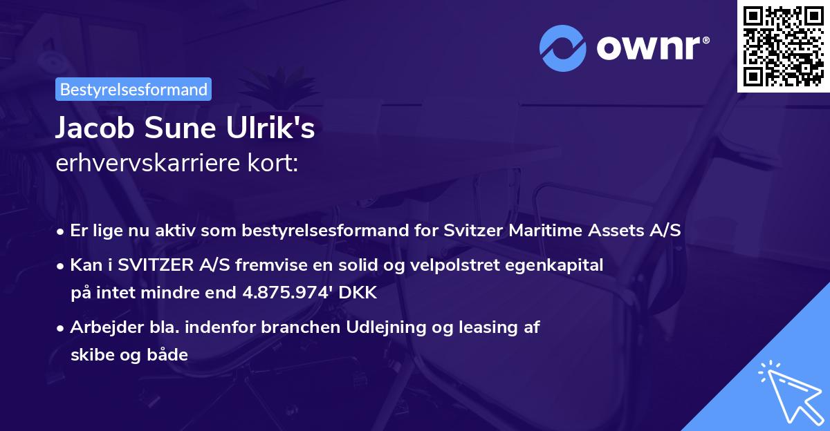 Jacob Sune Ulrik's erhvervskarriere kort