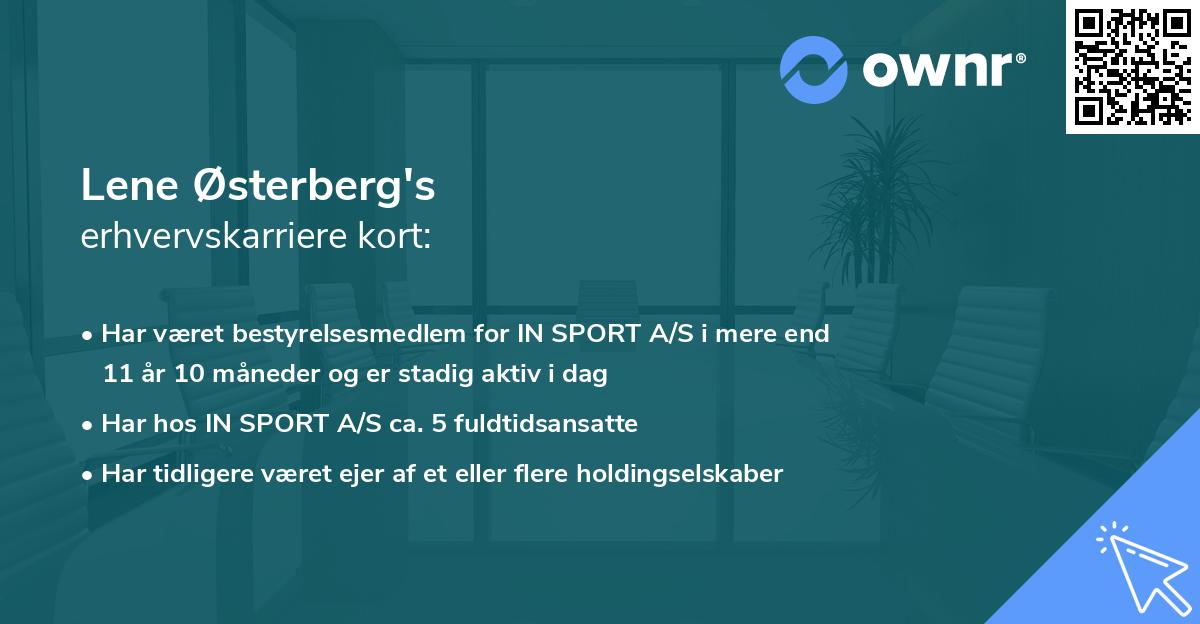 Lene Østerberg's erhvervskarriere kort