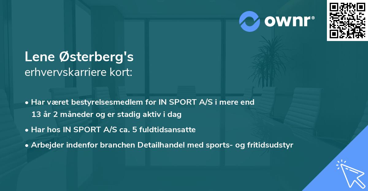 Lene Østerberg's erhvervskarriere kort