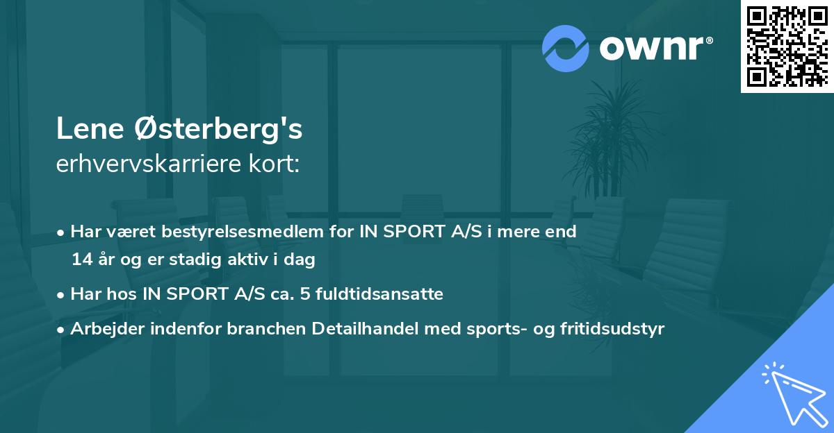 Lene Østerberg's erhvervskarriere kort