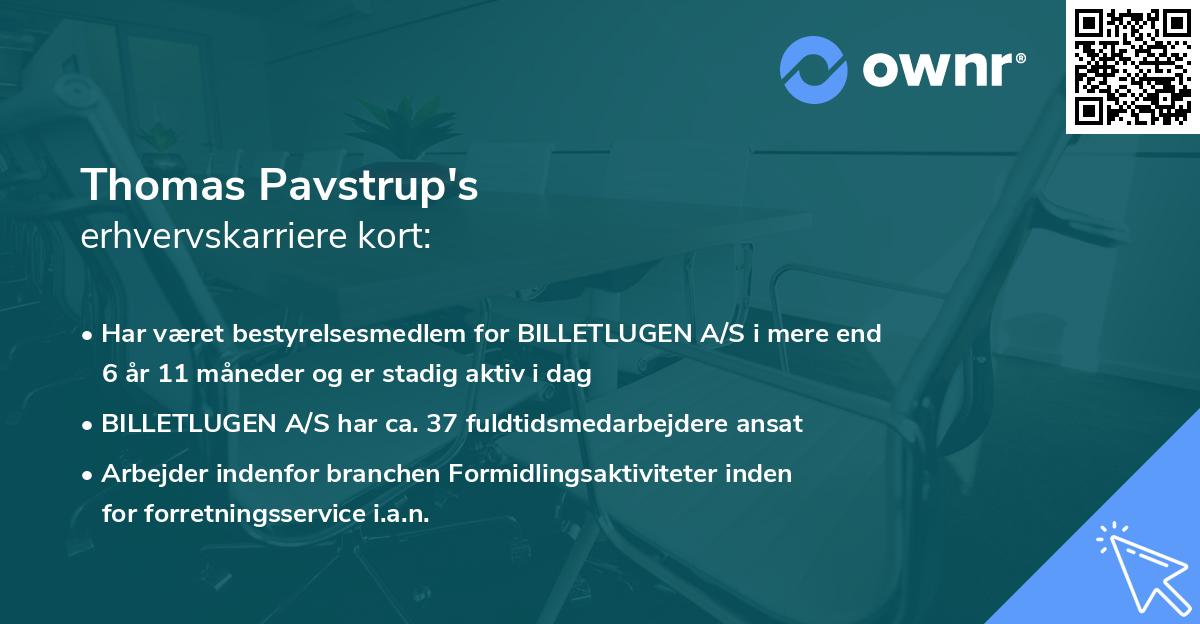 Thomas Pavstrup's erhvervskarriere kort