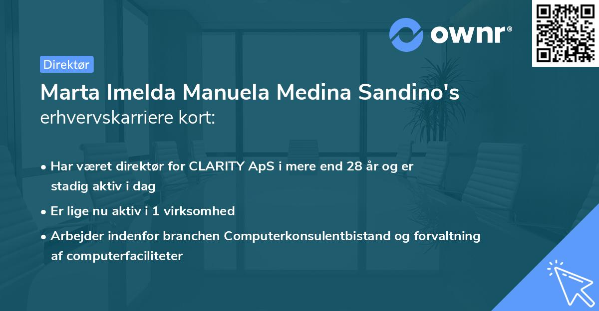 Marta Imelda Manuela Medina Sandino's erhvervskarriere kort