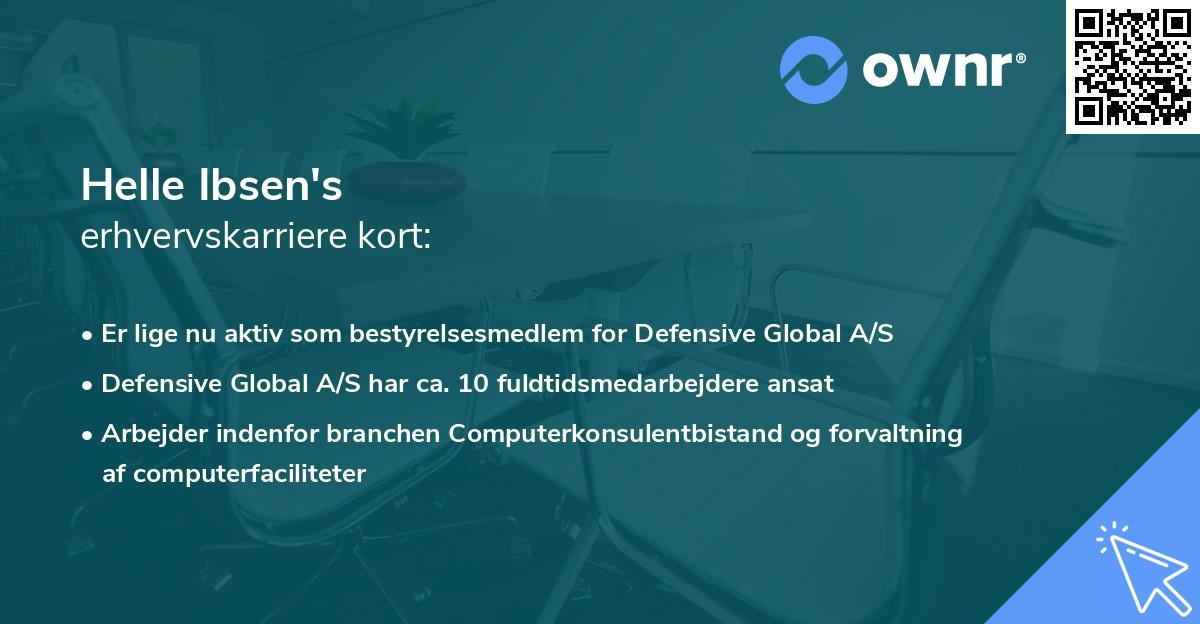 Helle Ibsen's erhvervskarriere kort